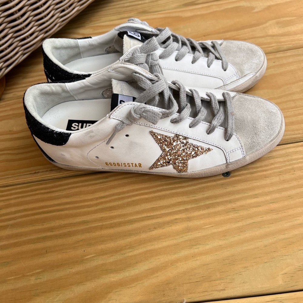 Golden Goose Sneakers with Glitter Gold Star
